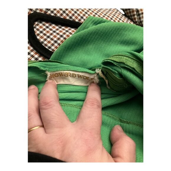 Vintage MOD Green and Black Dress - Picture 5 of 6